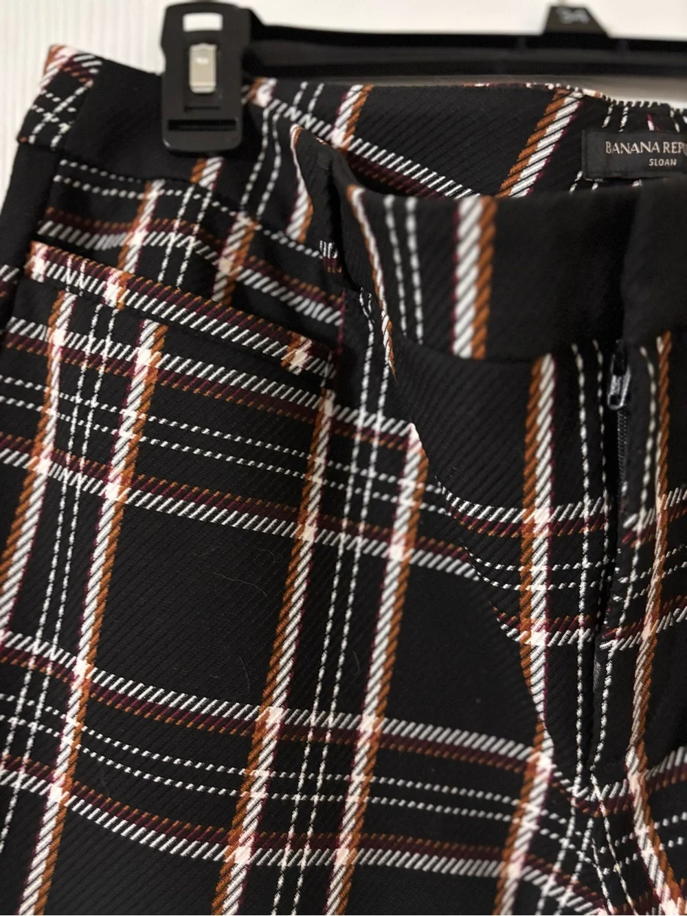 Banana Republic Black Plaid Chinos
